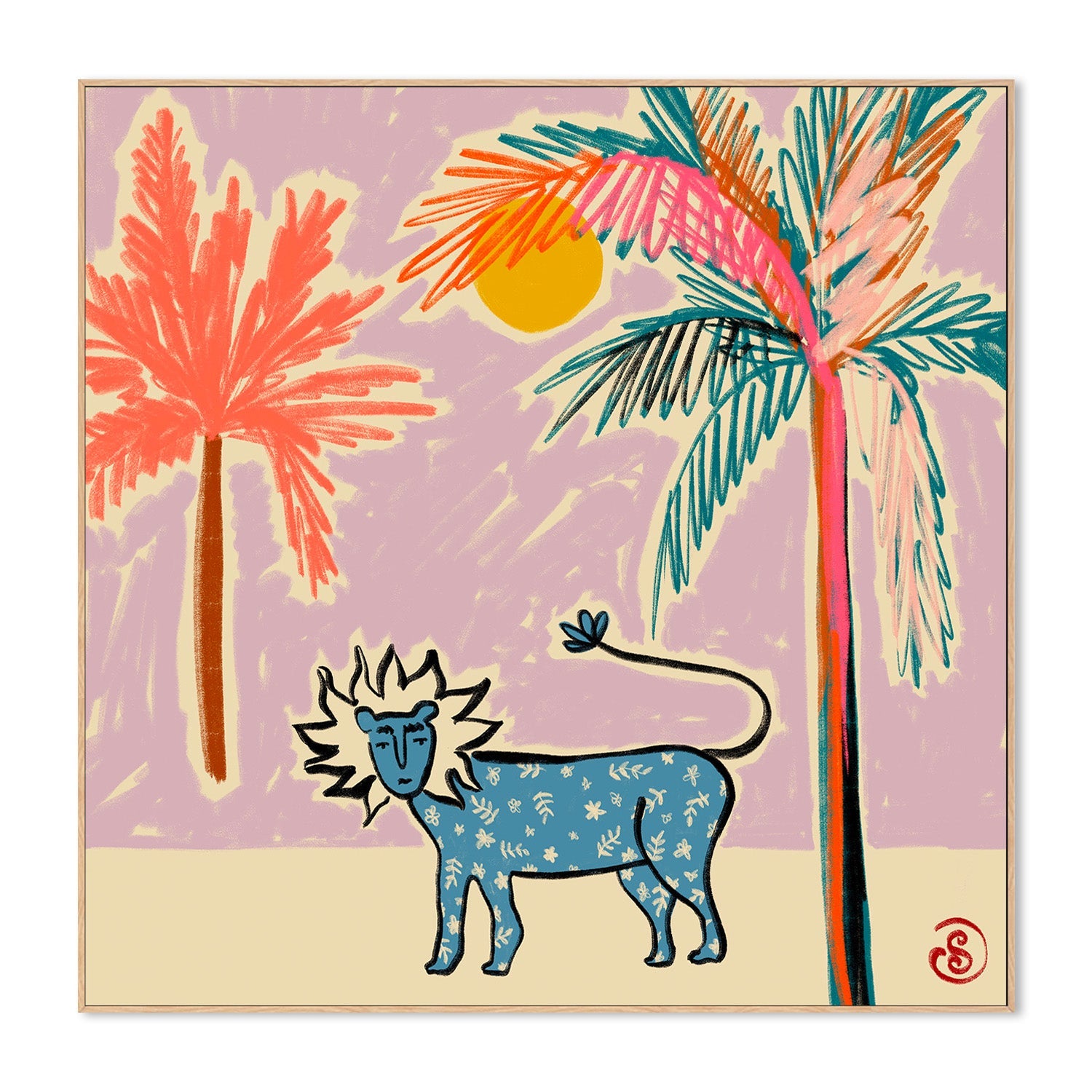 wall-art-print-canvas-poster-framed-Whimsical Jungle-4