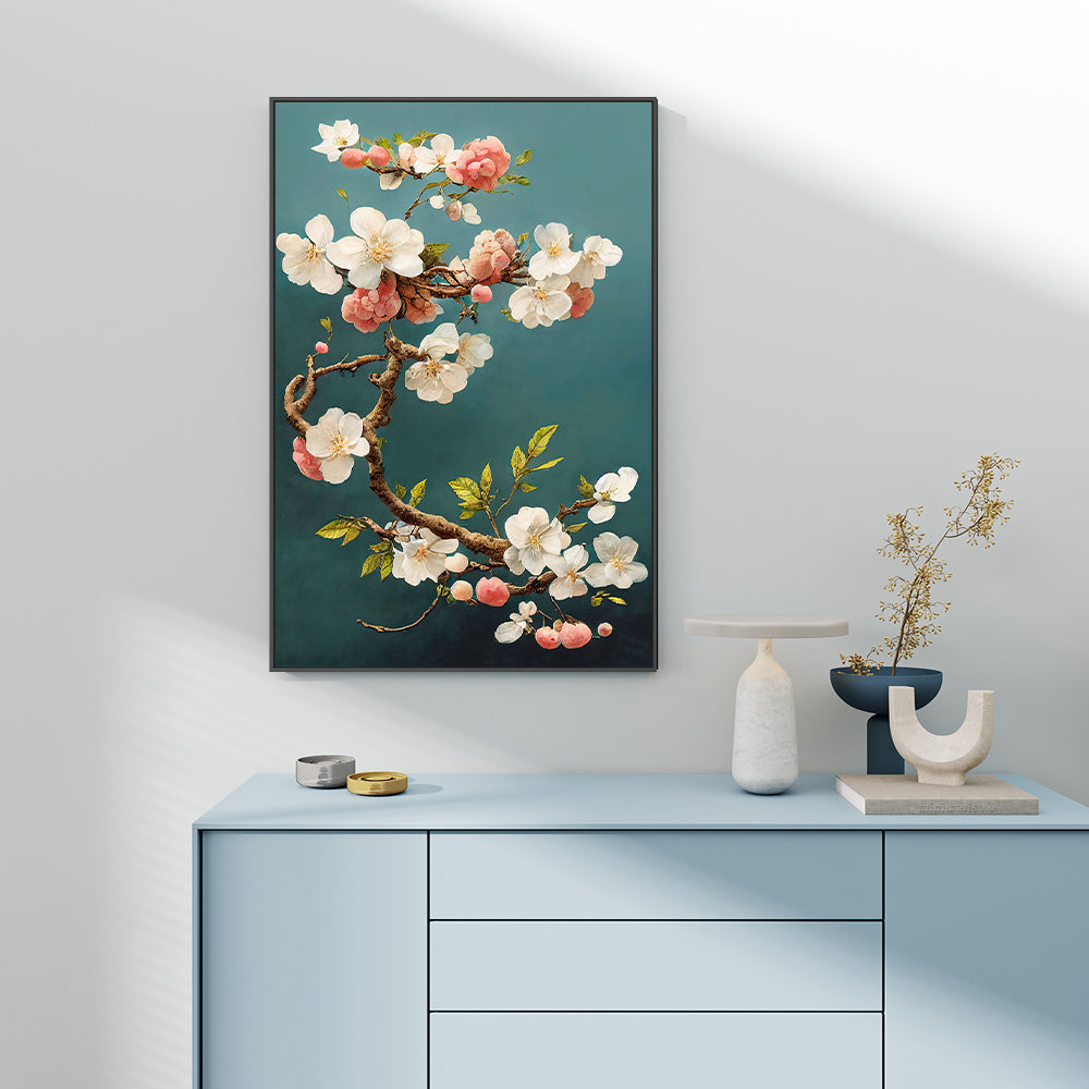 wall-art-print-canvas-poster-framed-White Cherry Blossoms , By Treechild-GIOIA-WALL-ART