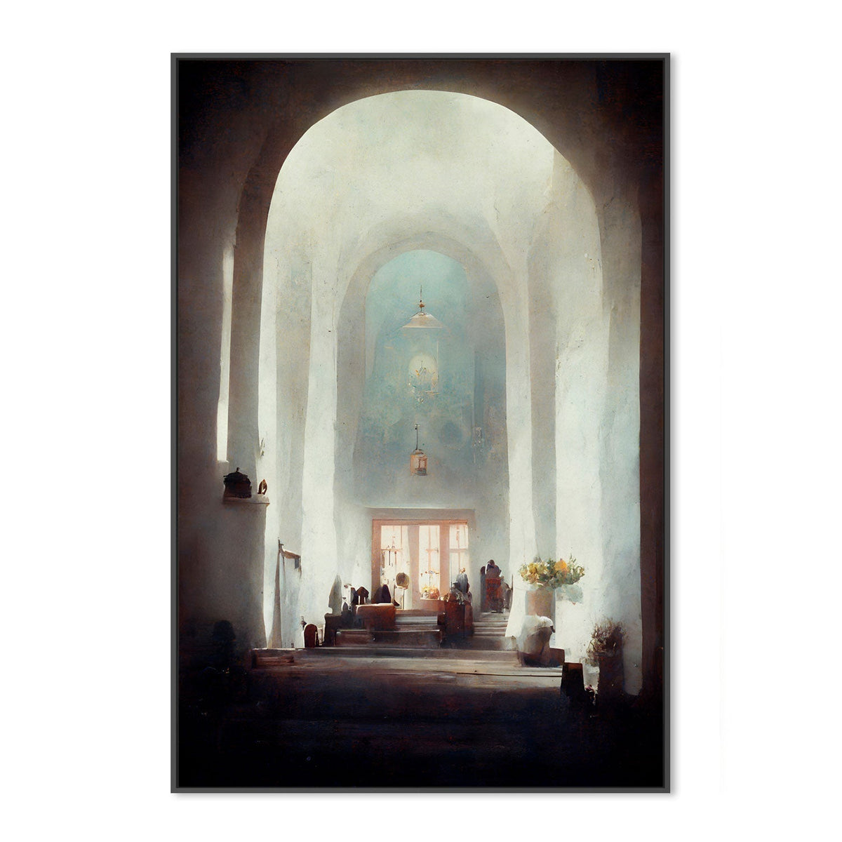 wall-art-print-canvas-poster-framed-White Church , By Treechild-GIOIA-WALL-ART