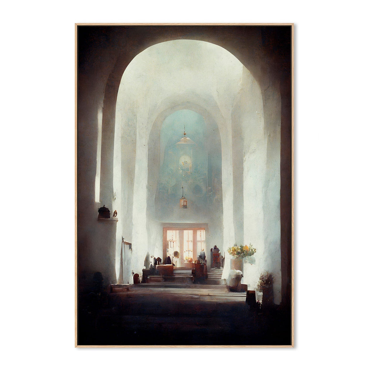 wall-art-print-canvas-poster-framed-White Church , By Treechild-GIOIA-WALL-ART
