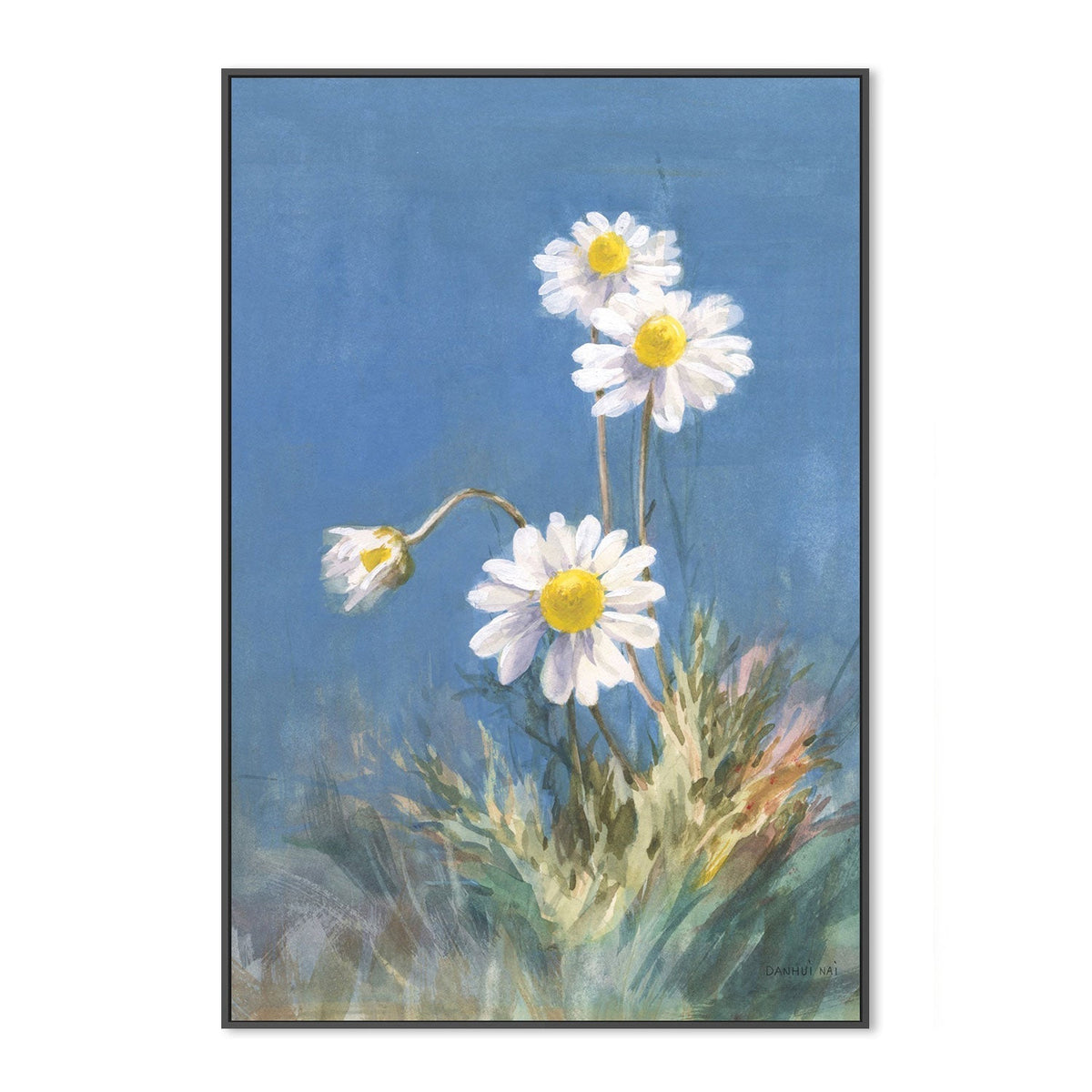 wall-art-print-canvas-poster-framed-White Daisies No Butterfly, Style B-by-Danhui Nai-Gioia Wall Art