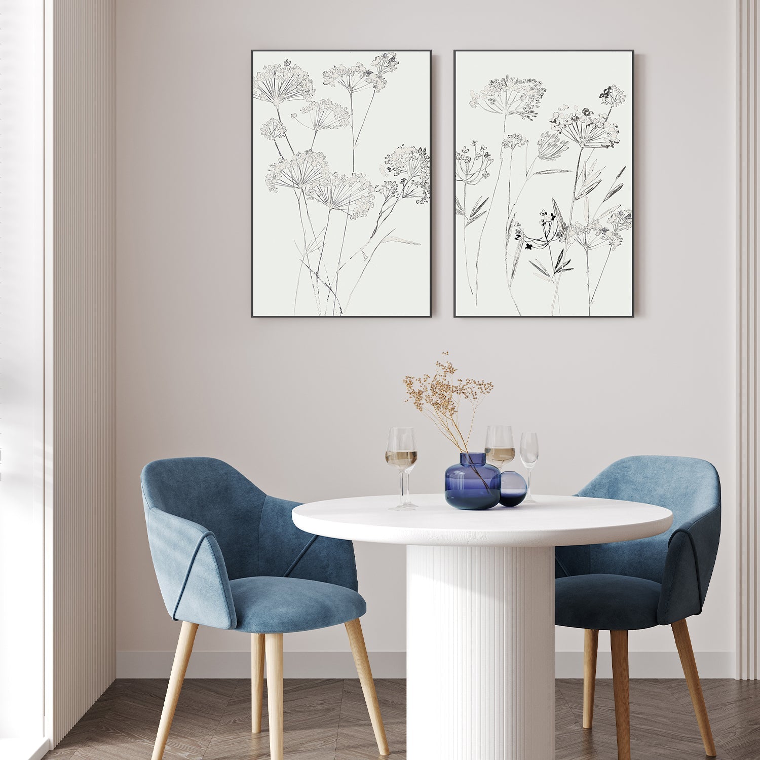wall-art-print-canvas-poster-framed-White Delicate, Style A & B, Set Of 2 , By Asia Jensen-7