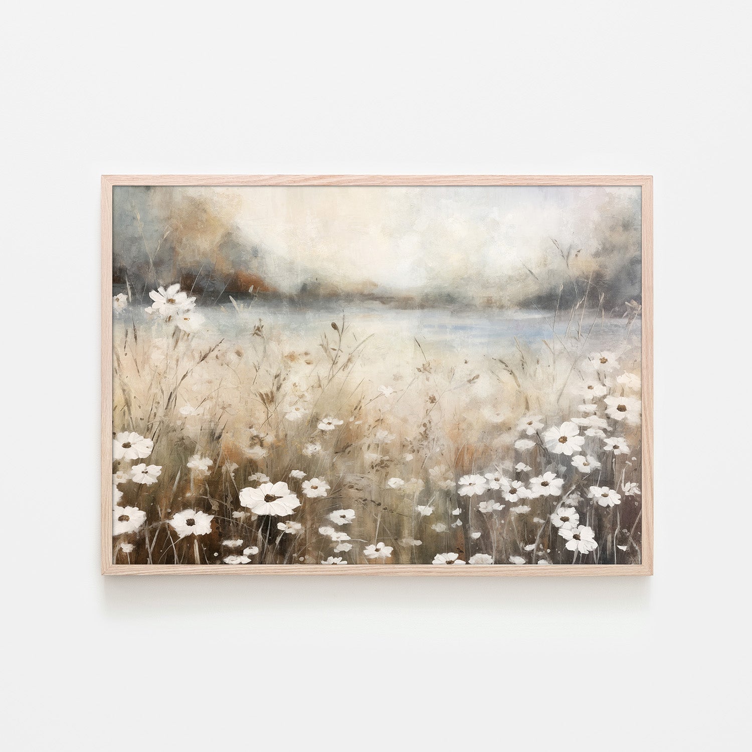 wall-art-print-canvas-poster-framed-White Flower Field, Style A-6