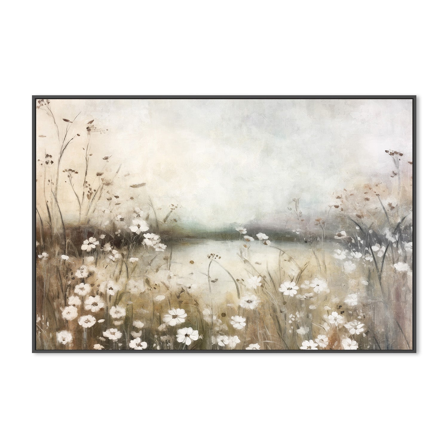 wall-art-print-canvas-poster-framed-White Flower Field, Style B-3