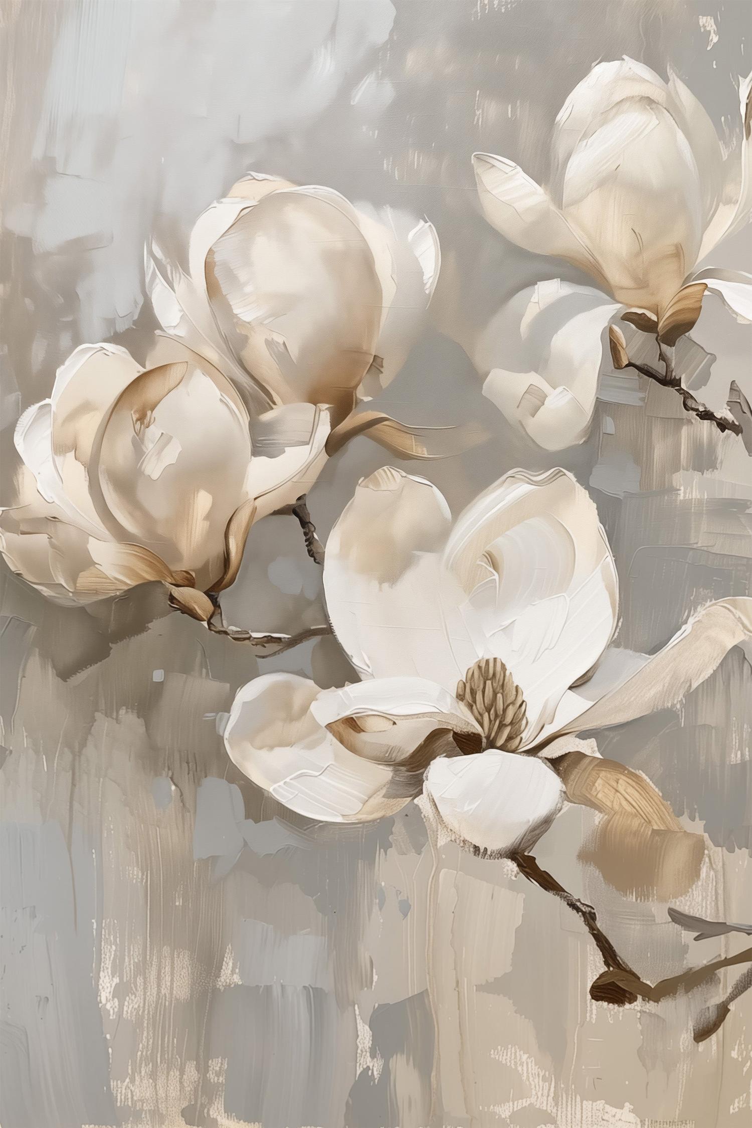 wall-art-print-canvas-poster-framed-White Magnolias-1