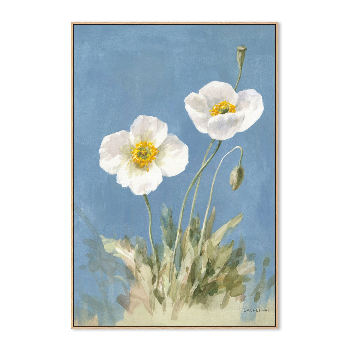 wall-art-print-canvas-poster-framed-White Poppies No Butterfly, Style A-by-Danhui Nai-Gioia Wall Art