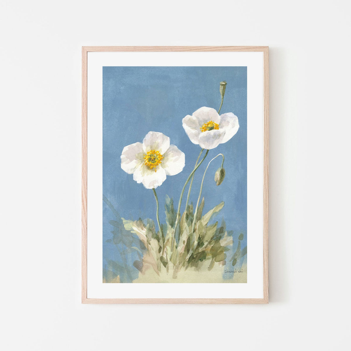 wall-art-print-canvas-poster-framed-White Poppies No Butterfly, Style A-by-Danhui Nai-Gioia Wall Art