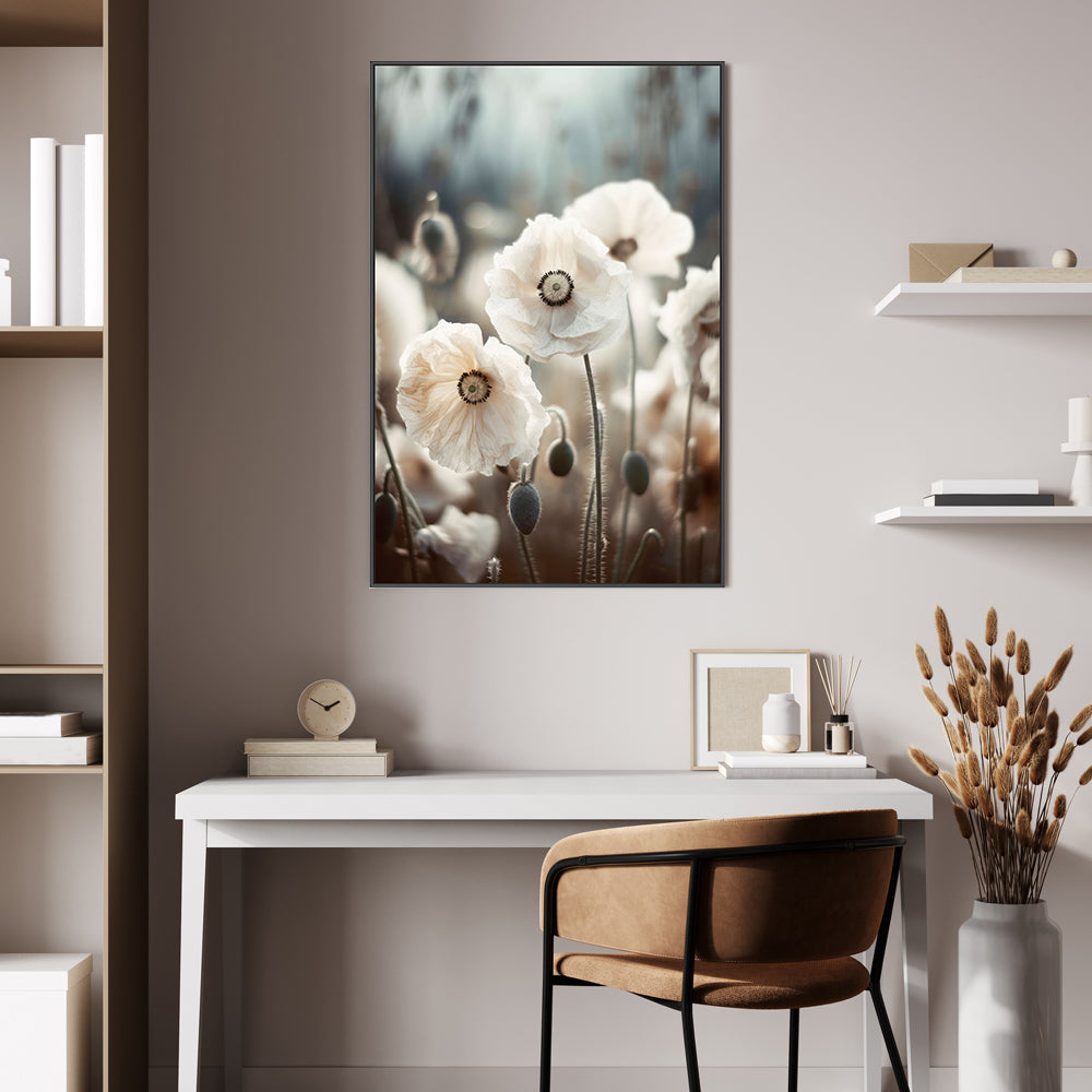 wall-art-print-canvas-poster-framed-White Poppy Field , By Treechild-GIOIA-WALL-ART