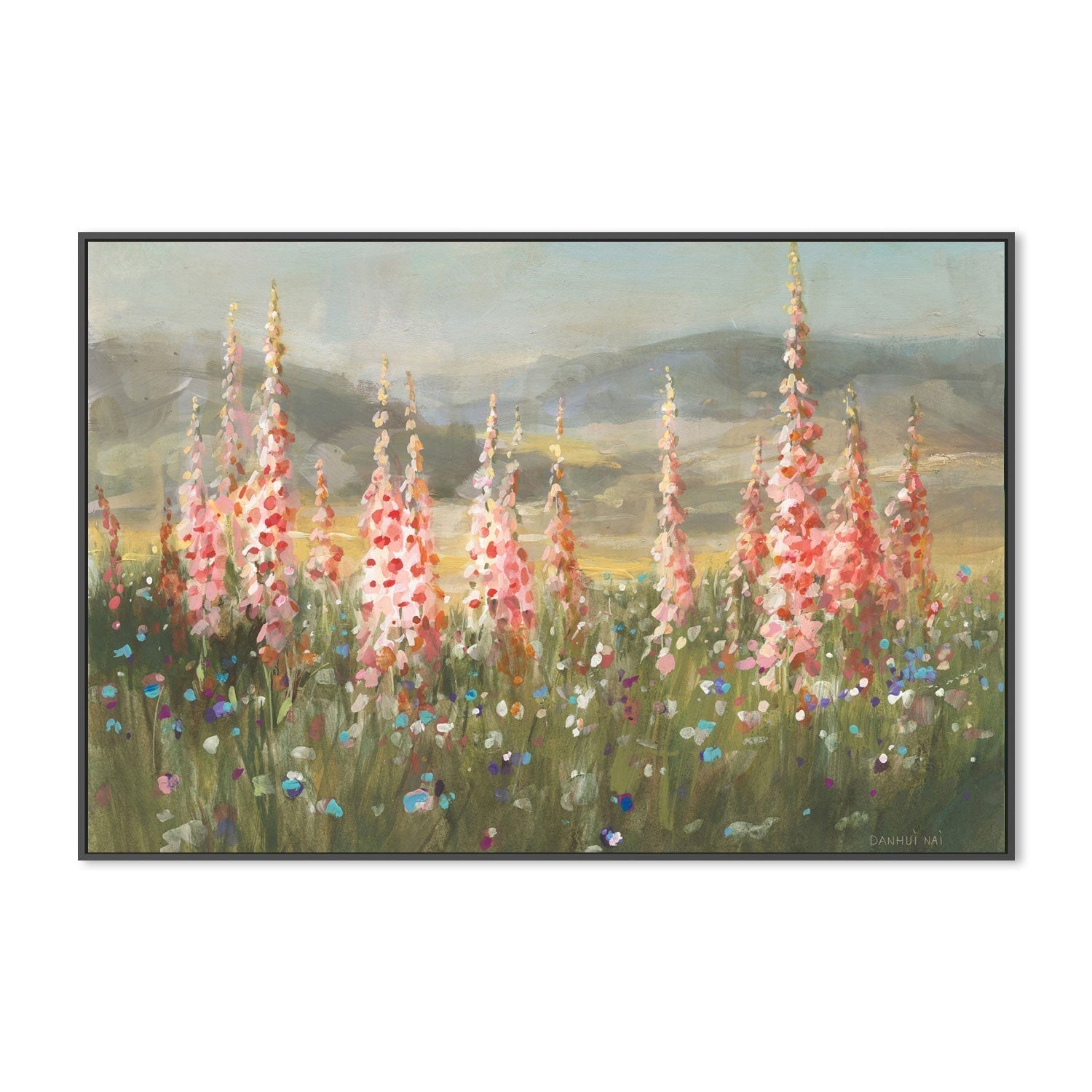 wall-art-print-canvas-poster-framed-Wild Foxglove Meadow-by-Danhui Nai-Gioia Wall Art