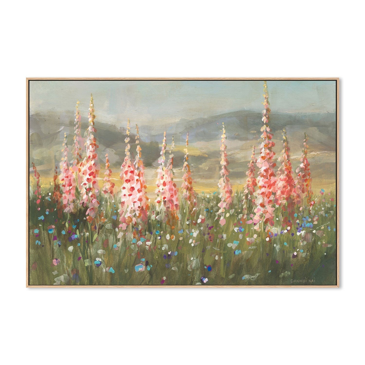 wall-art-print-canvas-poster-framed-Wild Foxglove Meadow-by-Danhui Nai-Gioia Wall Art