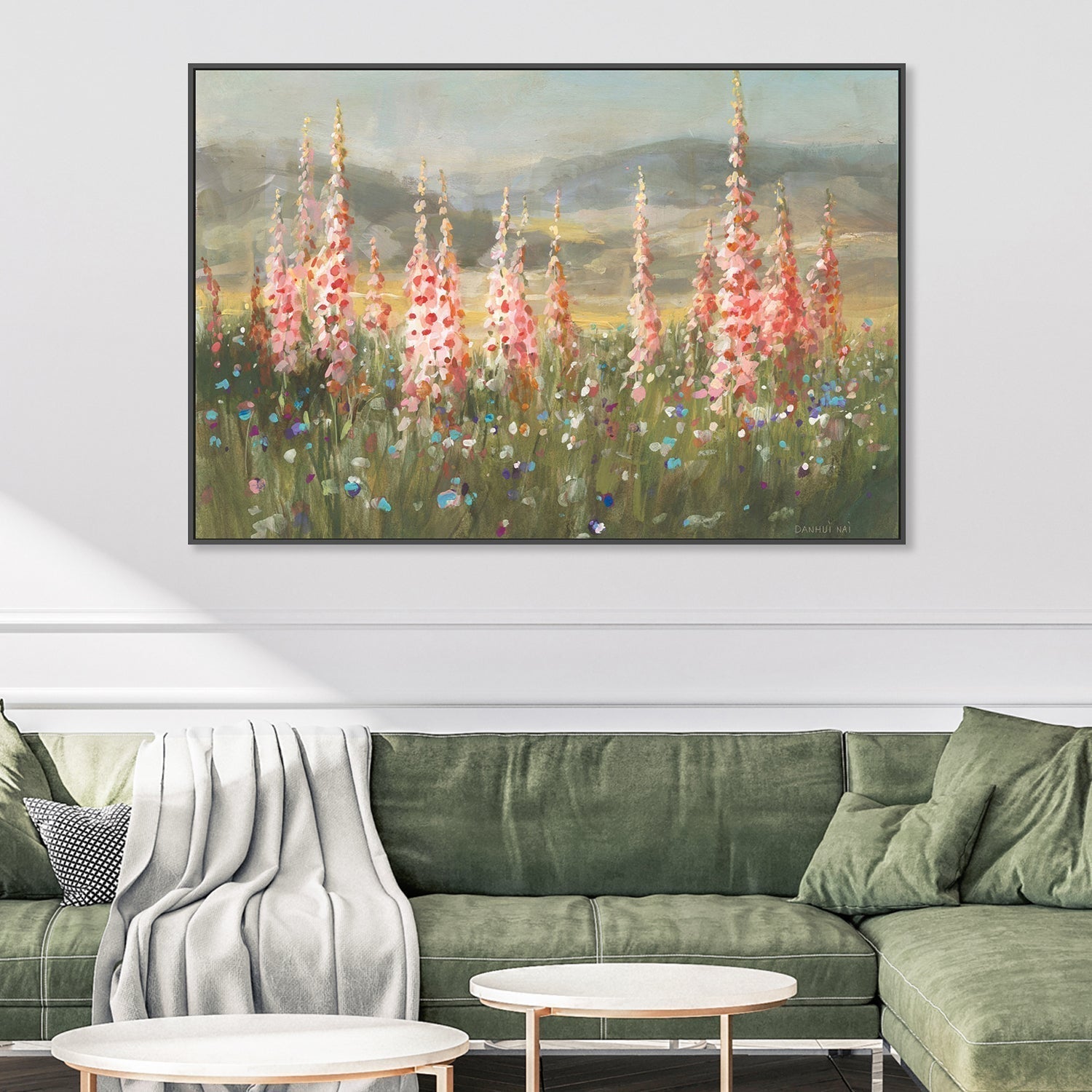 wall-art-print-canvas-poster-framed-Wild Foxglove Meadow-by-Danhui Nai-Gioia Wall Art