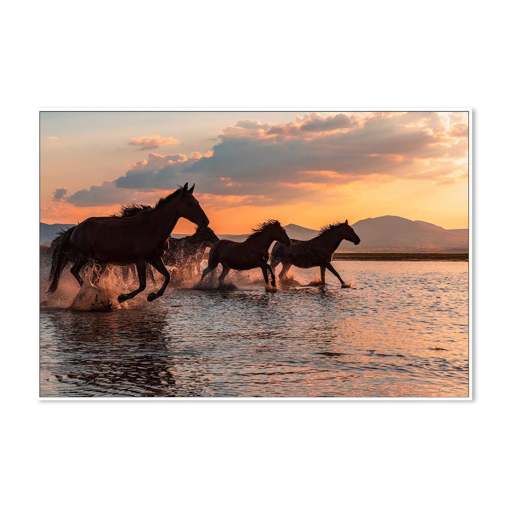 wall-art-print-canvas-poster-framed-Wild Horses Sunset Run-5