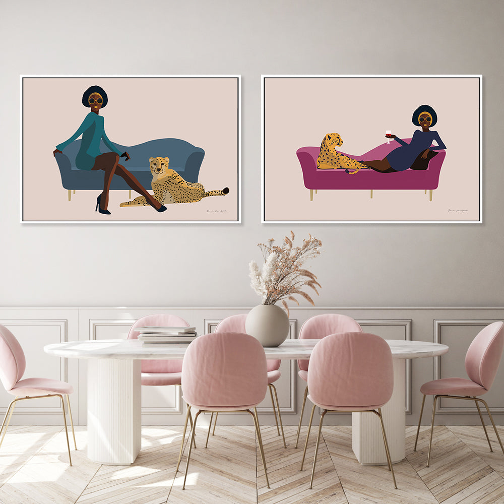 wall-art-print-canvas-poster-framed-Wild Lounge, Style A & B, Set Of 2 , By Omar Escalante-GIOIA-WALL-ART