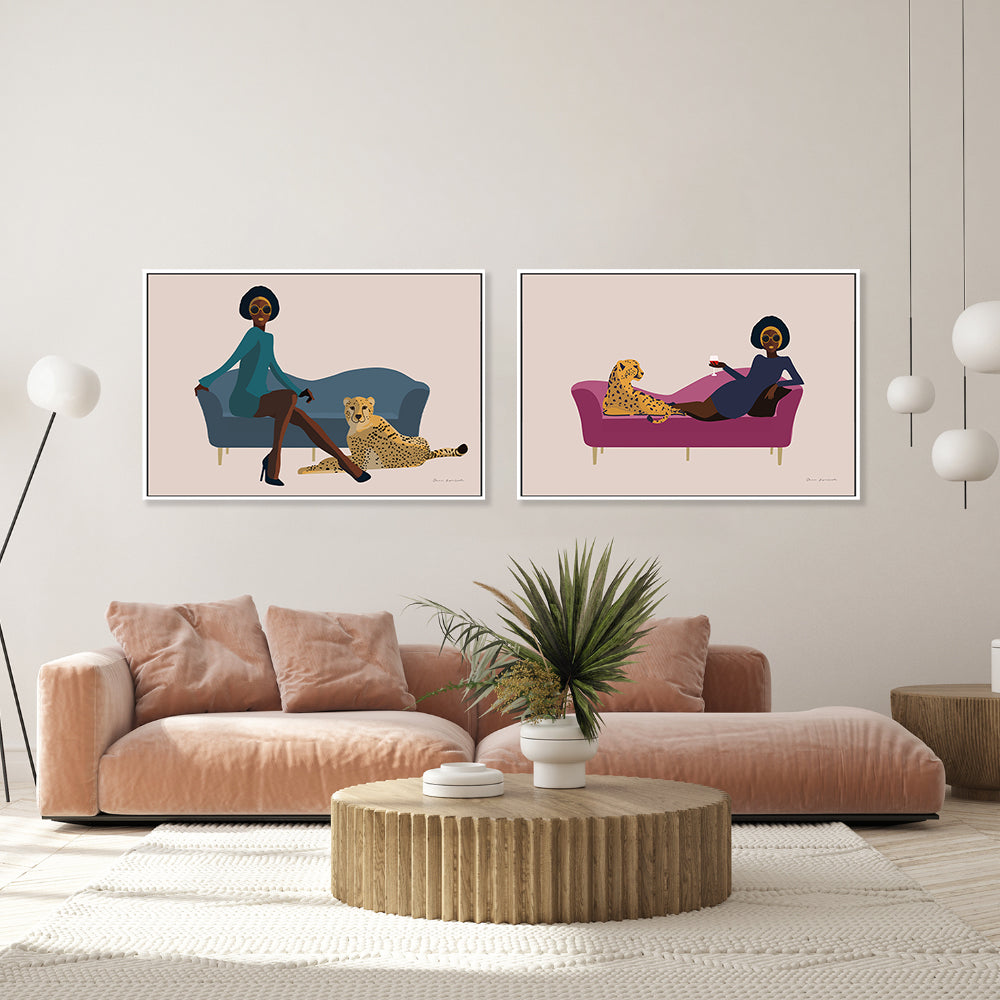 wall-art-print-canvas-poster-framed-Wild Lounge, Style A & B, Set Of 2 , By Omar Escalante-GIOIA-WALL-ART