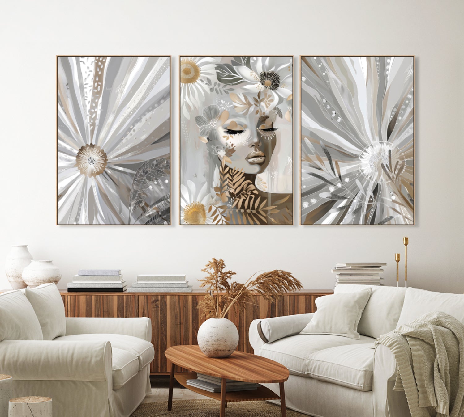 wall-art-print-canvas-poster-framed-Wildlace, Style A, Style B, Style C, Set Of 3-2
