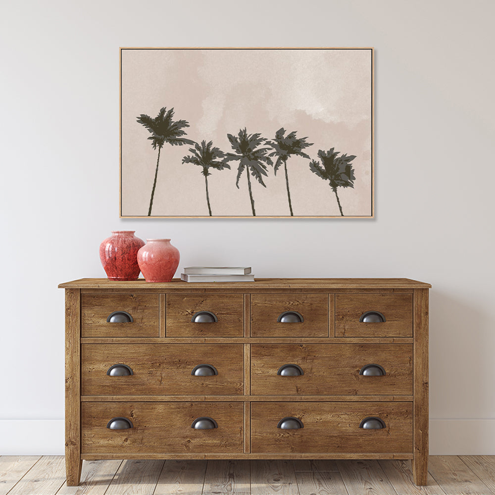 wall-art-print-canvas-poster-framed-Windy Palm Trees-by-Plus X Studio-Gioia Wall Art