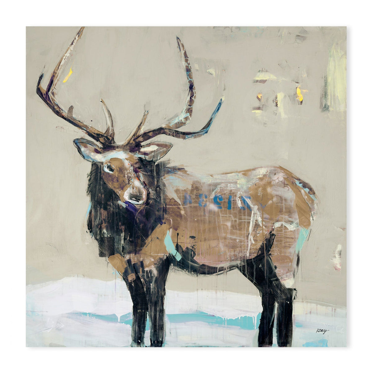 wall-art-print-canvas-poster-framed-Winter Elk , By Kellie Day-GIOIA-WALL-ART