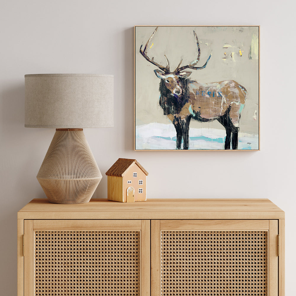 wall-art-print-canvas-poster-framed-Winter Elk , By Kellie Day-GIOIA-WALL-ART