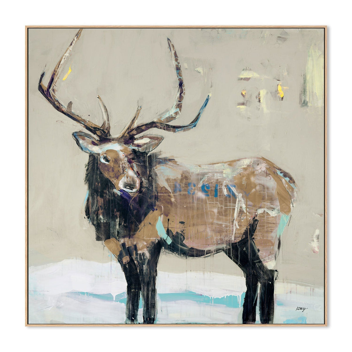 wall-art-print-canvas-poster-framed-Winter Elk , By Kellie Day-GIOIA-WALL-ART