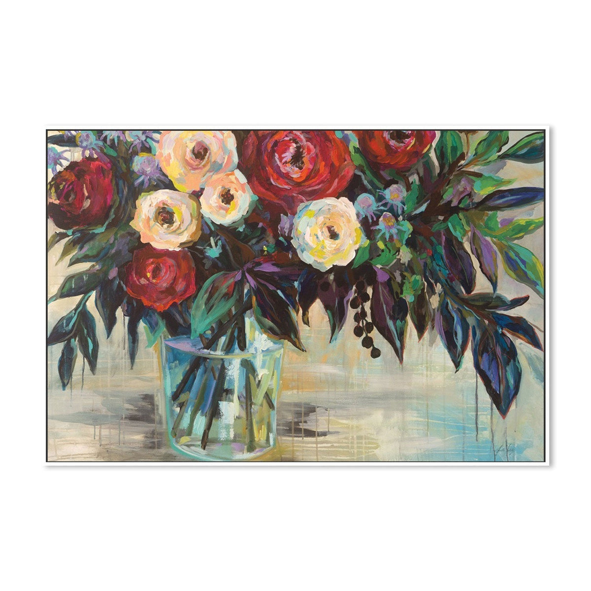wall-art-print-canvas-poster-framed-Winter Floral-by-Jeanette Vertentes-Gioia Wall Art