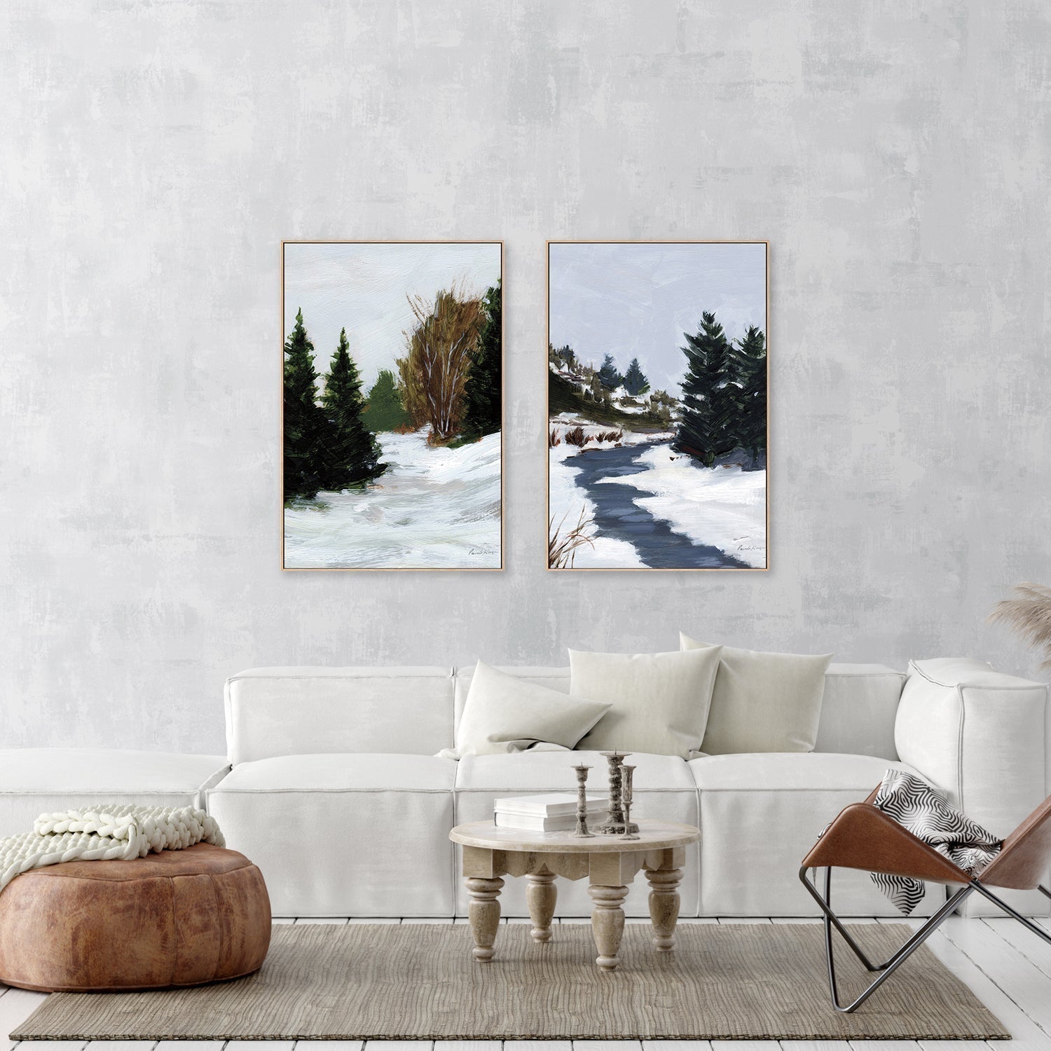 wall-art-print-canvas-poster-framed-Winter Trails, Set of 2-by-Pamela Munger-Gioia Wall Art
