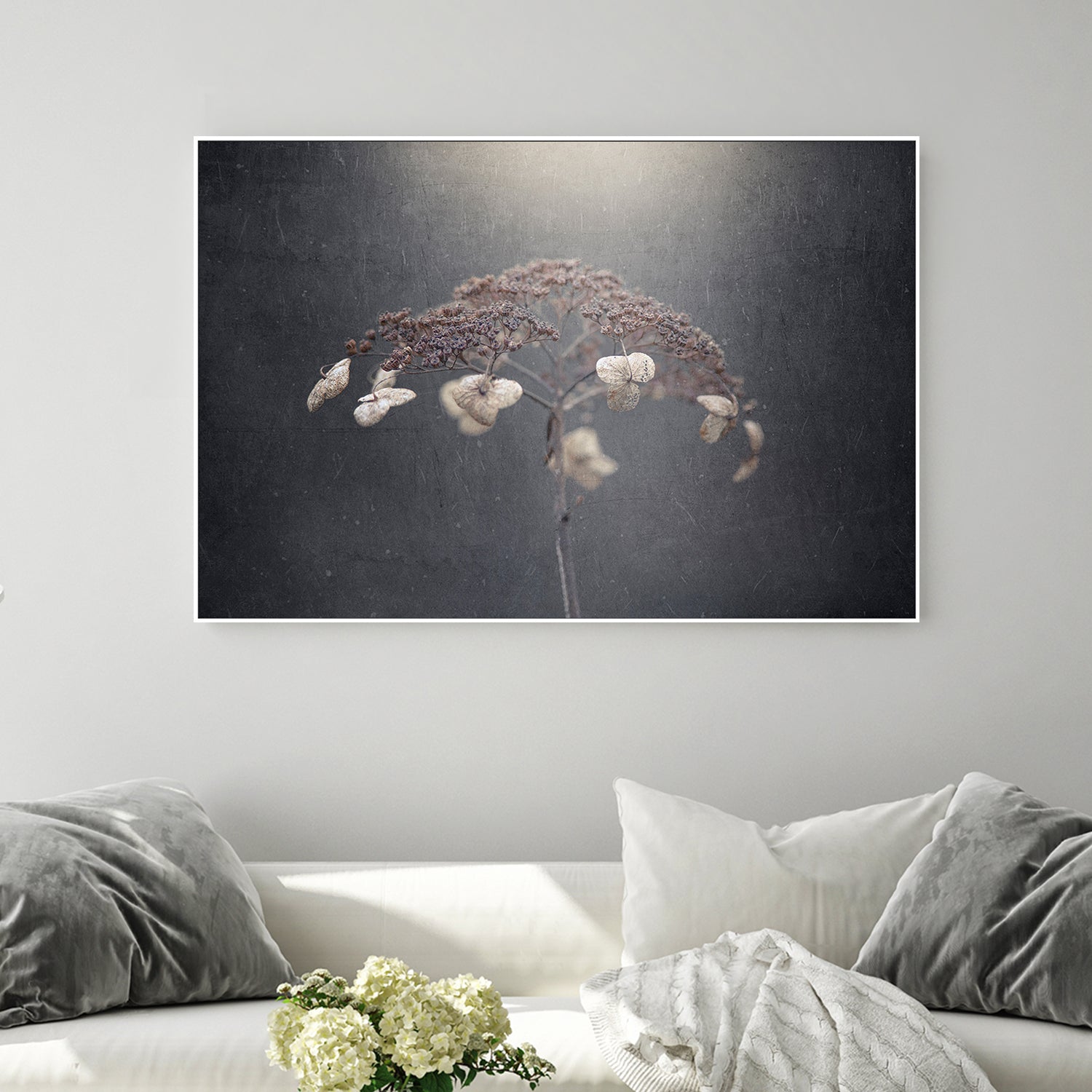 wall-art-print-canvas-poster-framed-Withe Hydrangea-2