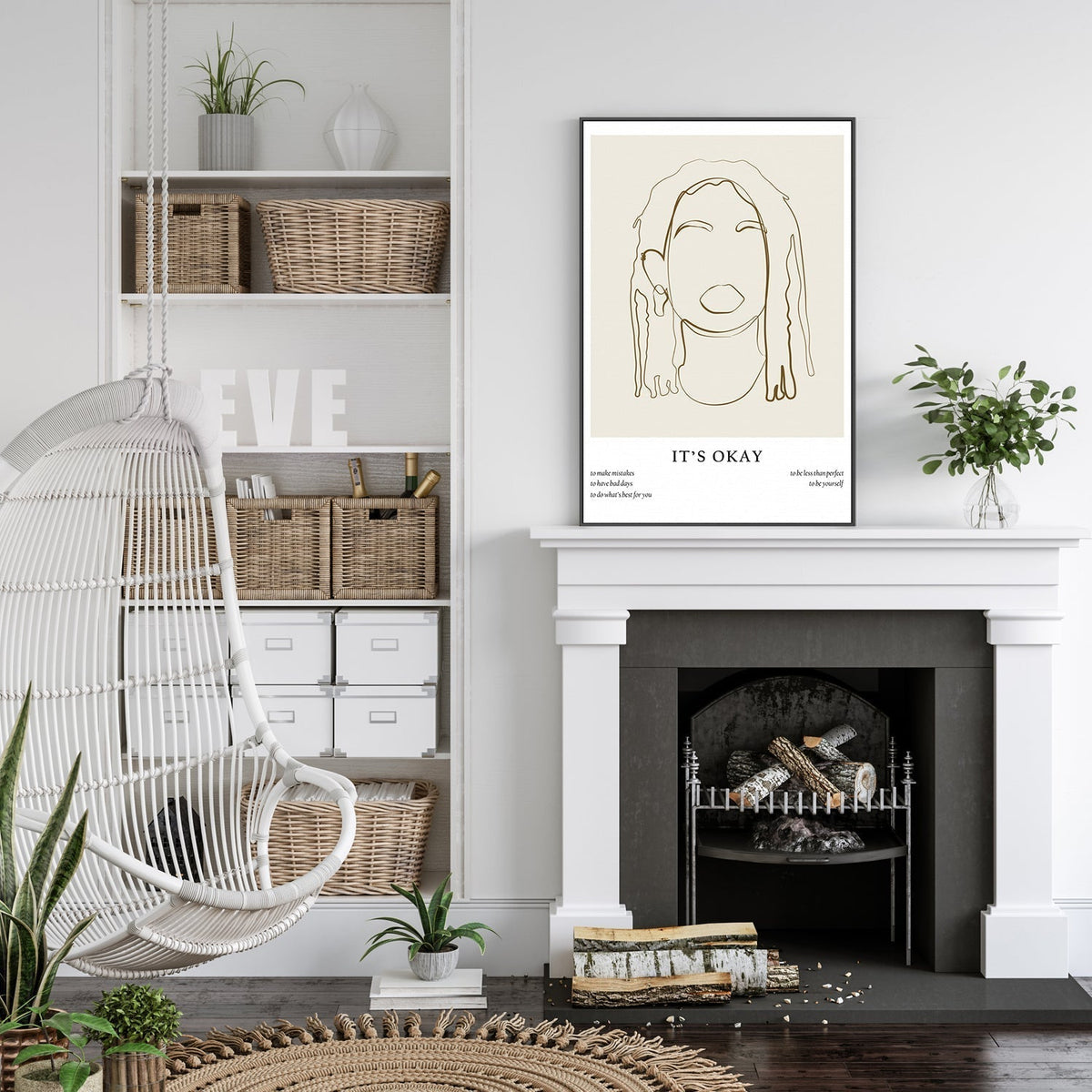 wall-art-print-canvas-poster-framed-Woman Line Portrait, by Anastasiya-by-Plus X Studio-Gioia Wall Art