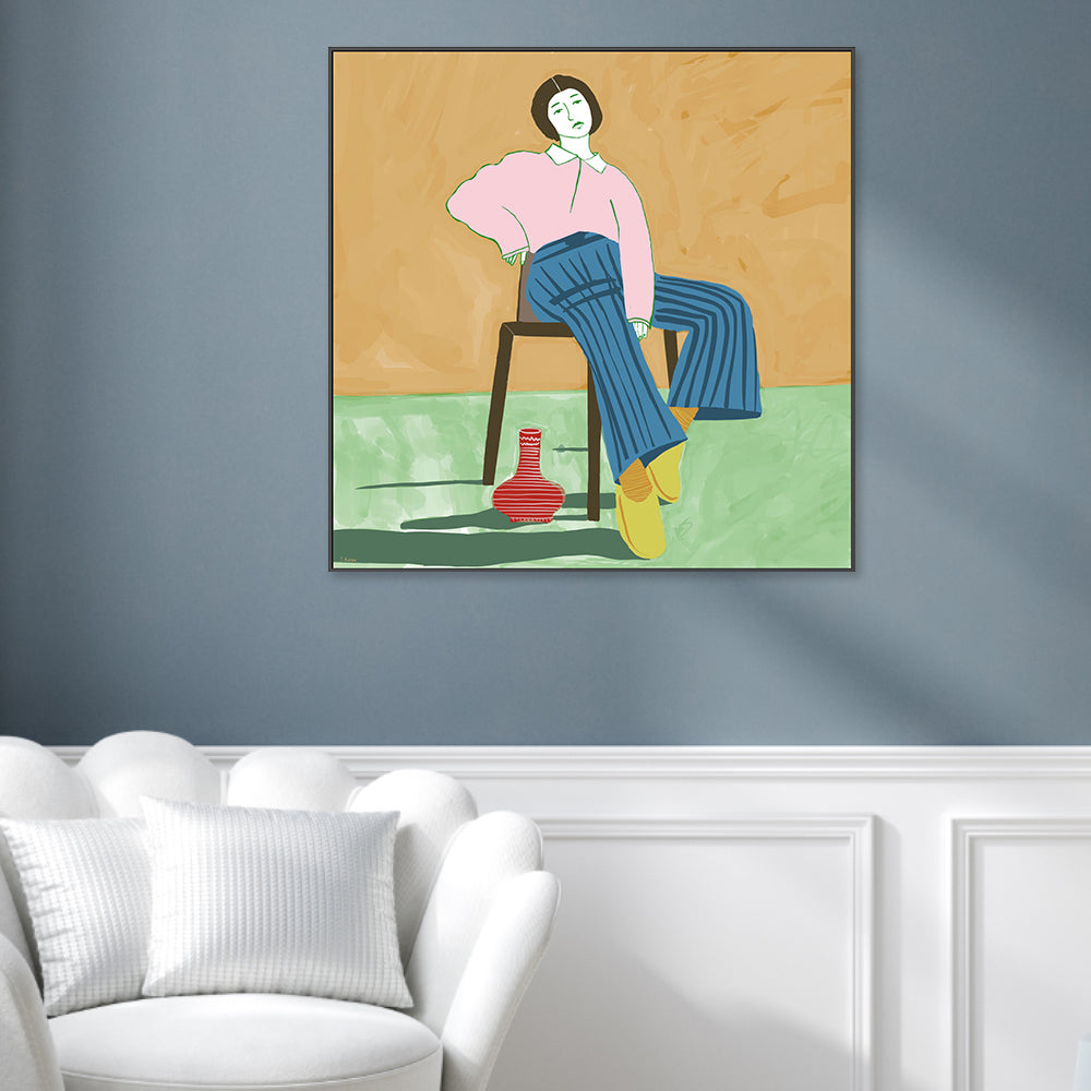 wall-art-print-canvas-poster-framed-Woman With A Vase , By Sharyn Bursic-2