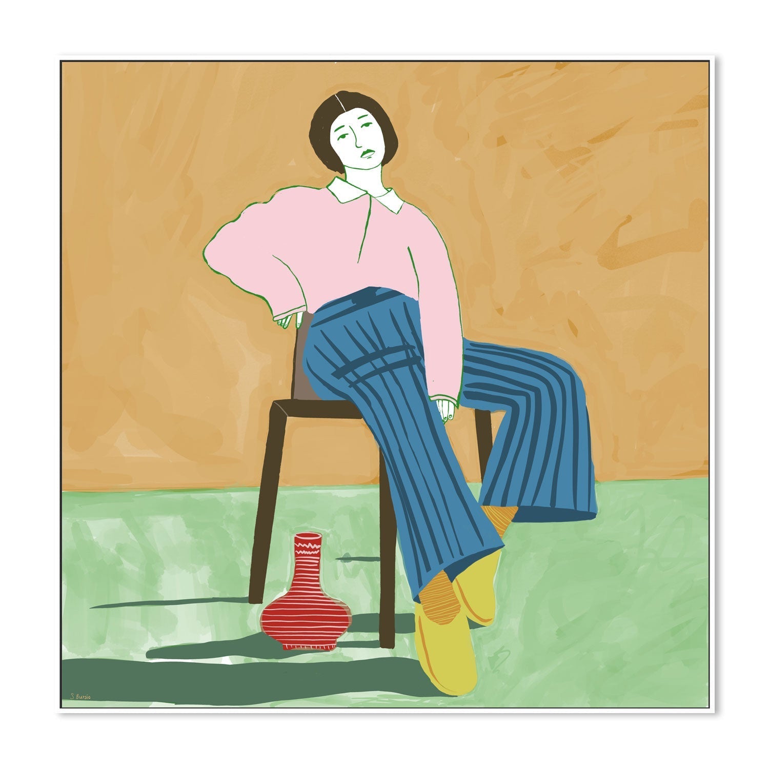 wall-art-print-canvas-poster-framed-Woman With A Vase , By Sharyn Bursic-5