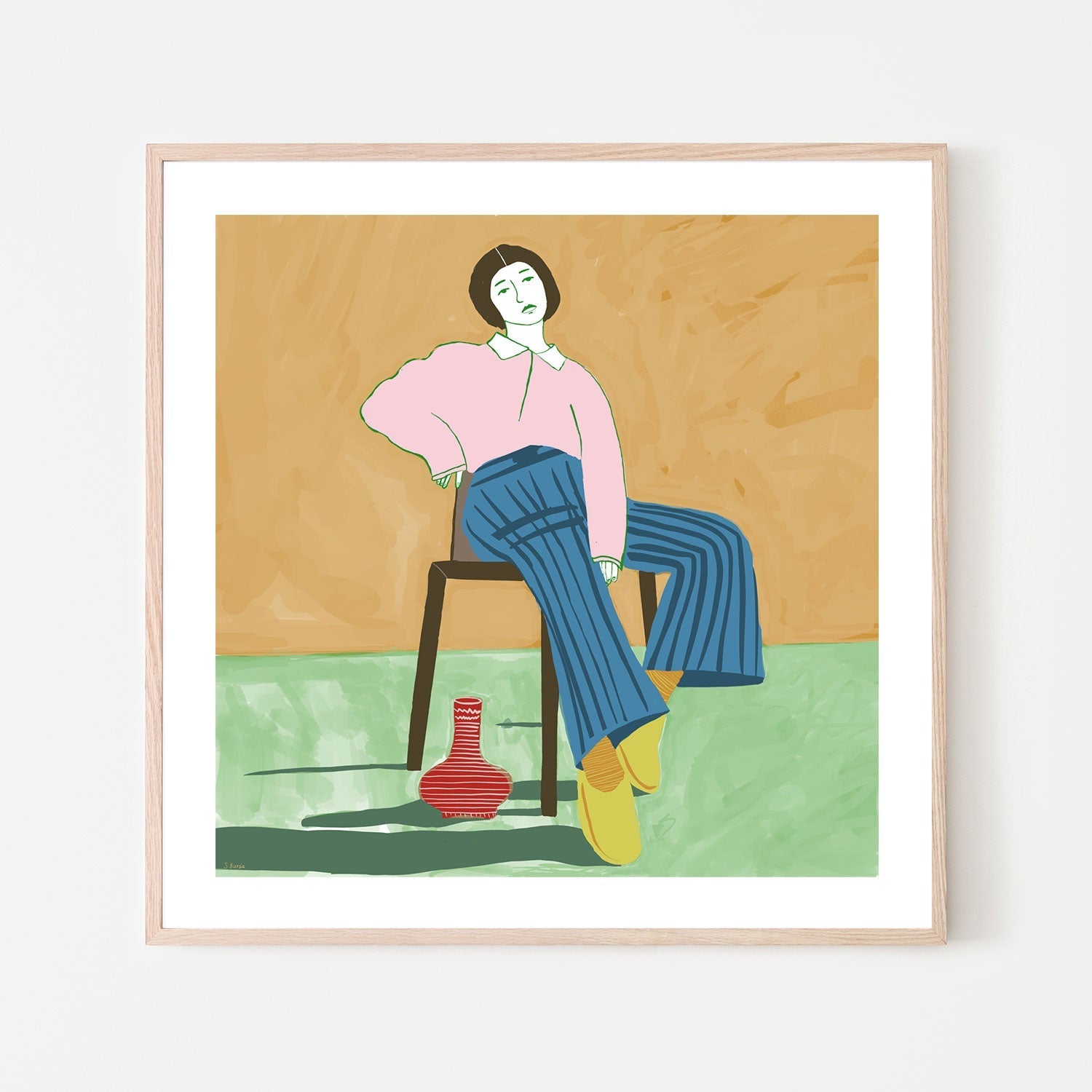 wall-art-print-canvas-poster-framed-Woman With A Vase , By Sharyn Bursic-6