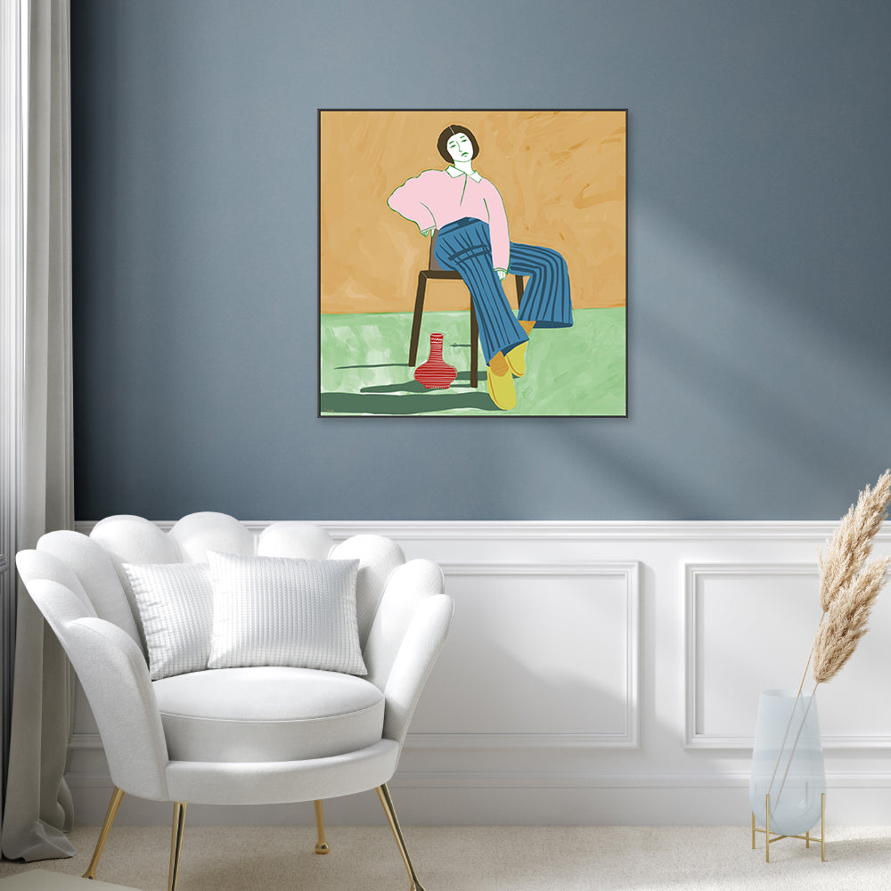 wall-art-print-canvas-poster-framed-Woman With A Vase , By Sharyn Bursic-7