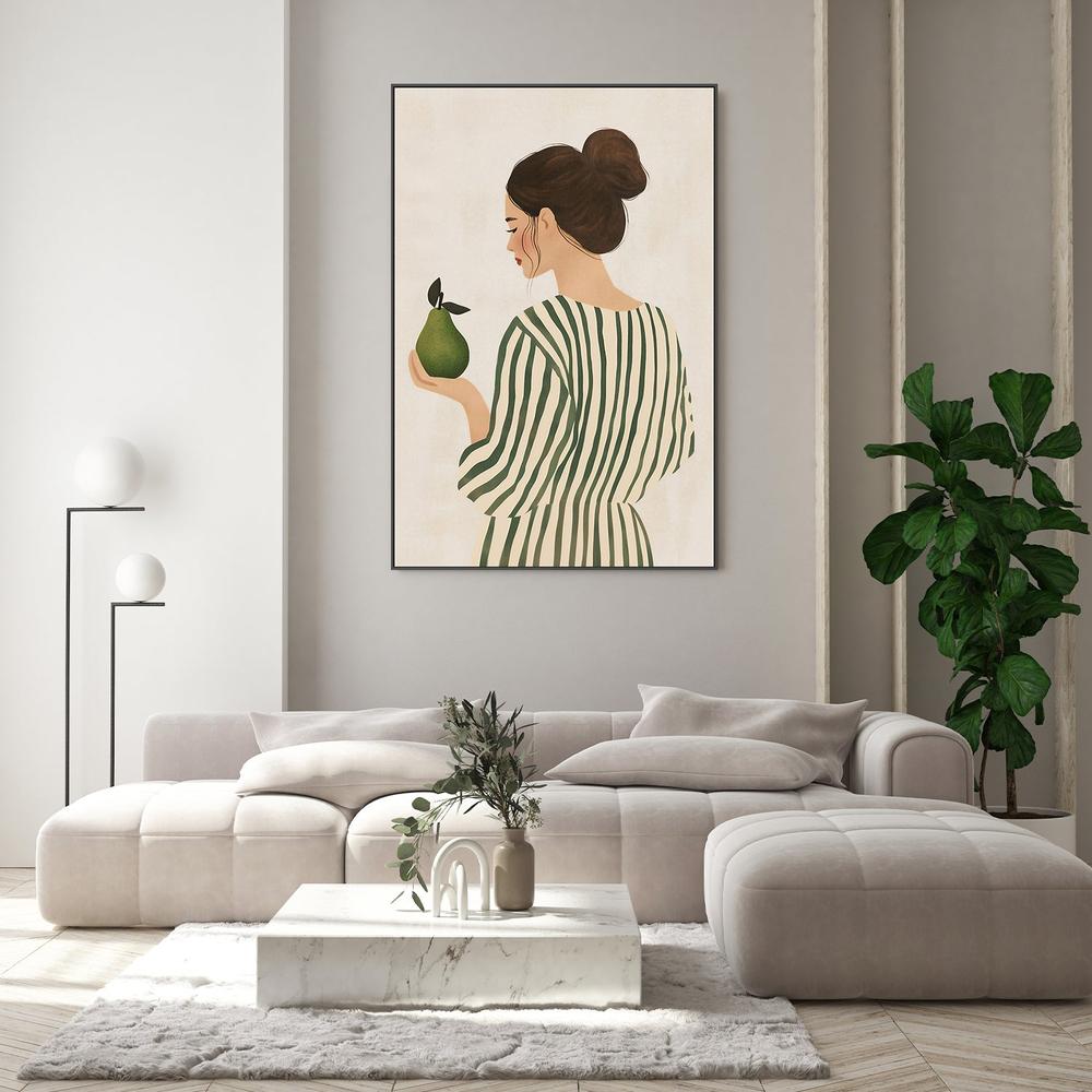 wall-art-print-canvas-poster-framed-Woman With Green Pear-9