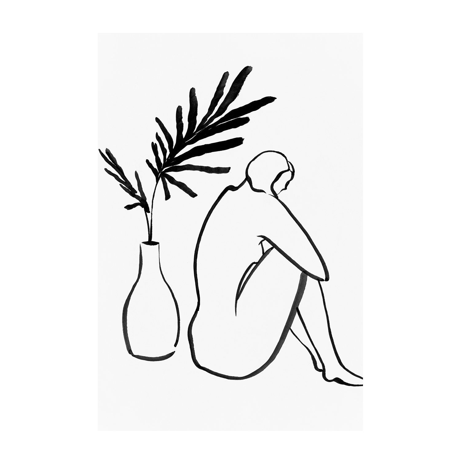 wall-art-print-canvas-poster-framed-Women And Vase-1
