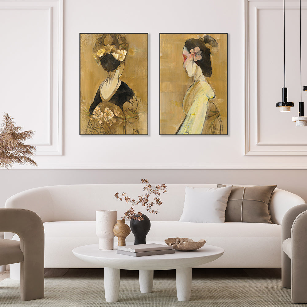 wall-art-print-canvas-poster-framed-Women Of The World, Style B & C, Set Of 2 , By Albena Hristova-GIOIA-WALL-ART
