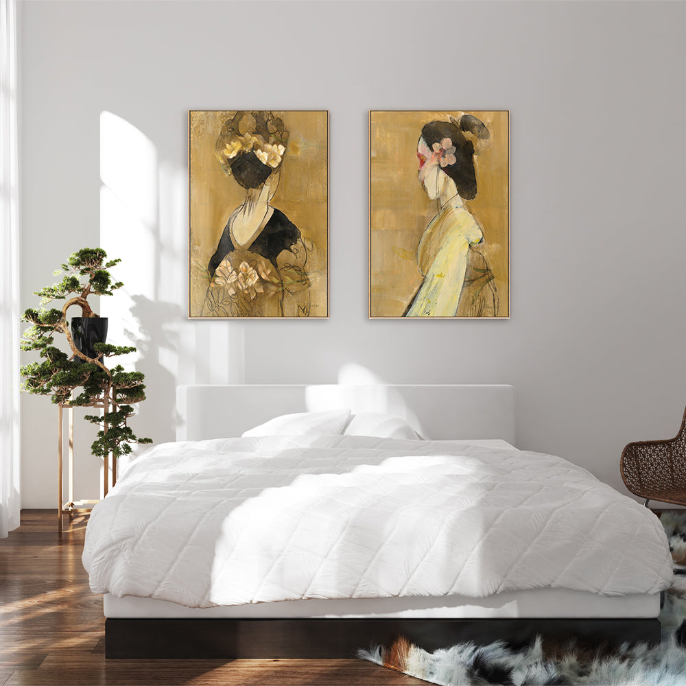 wall-art-print-canvas-poster-framed-Women Of The World, Style B & C, Set Of 2 , By Albena Hristova-GIOIA-WALL-ART