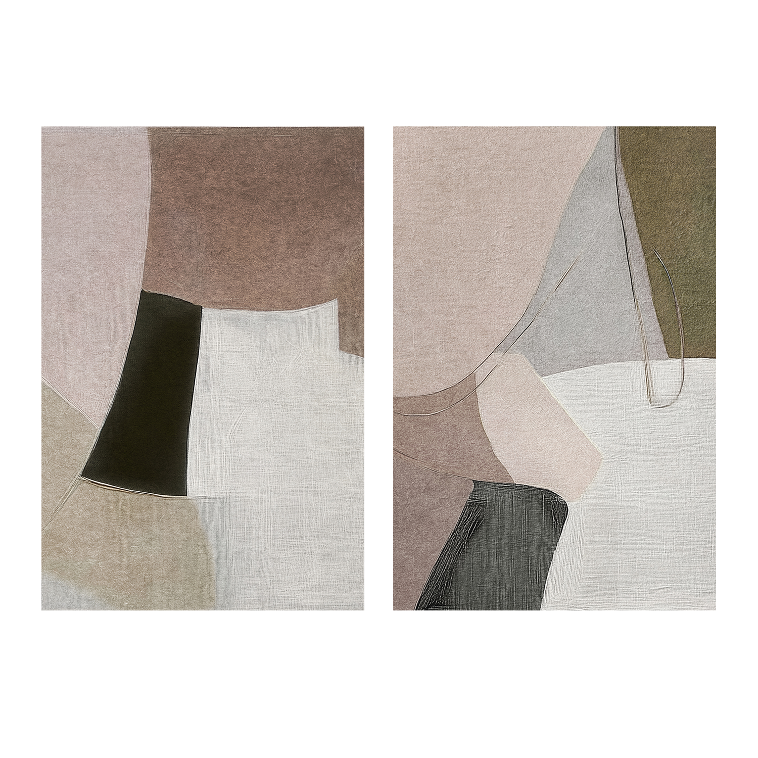 wall-art-print-canvas-poster-framed-Wonder Brown Tones, Style A & B, Set Of 2 , By Alma-1