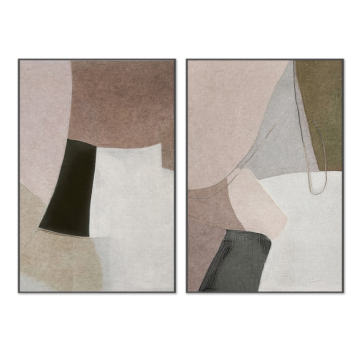 wall-art-print-canvas-poster-framed-Wonder Brown Tones, Style A & B, Set Of 2 , By Alma-3