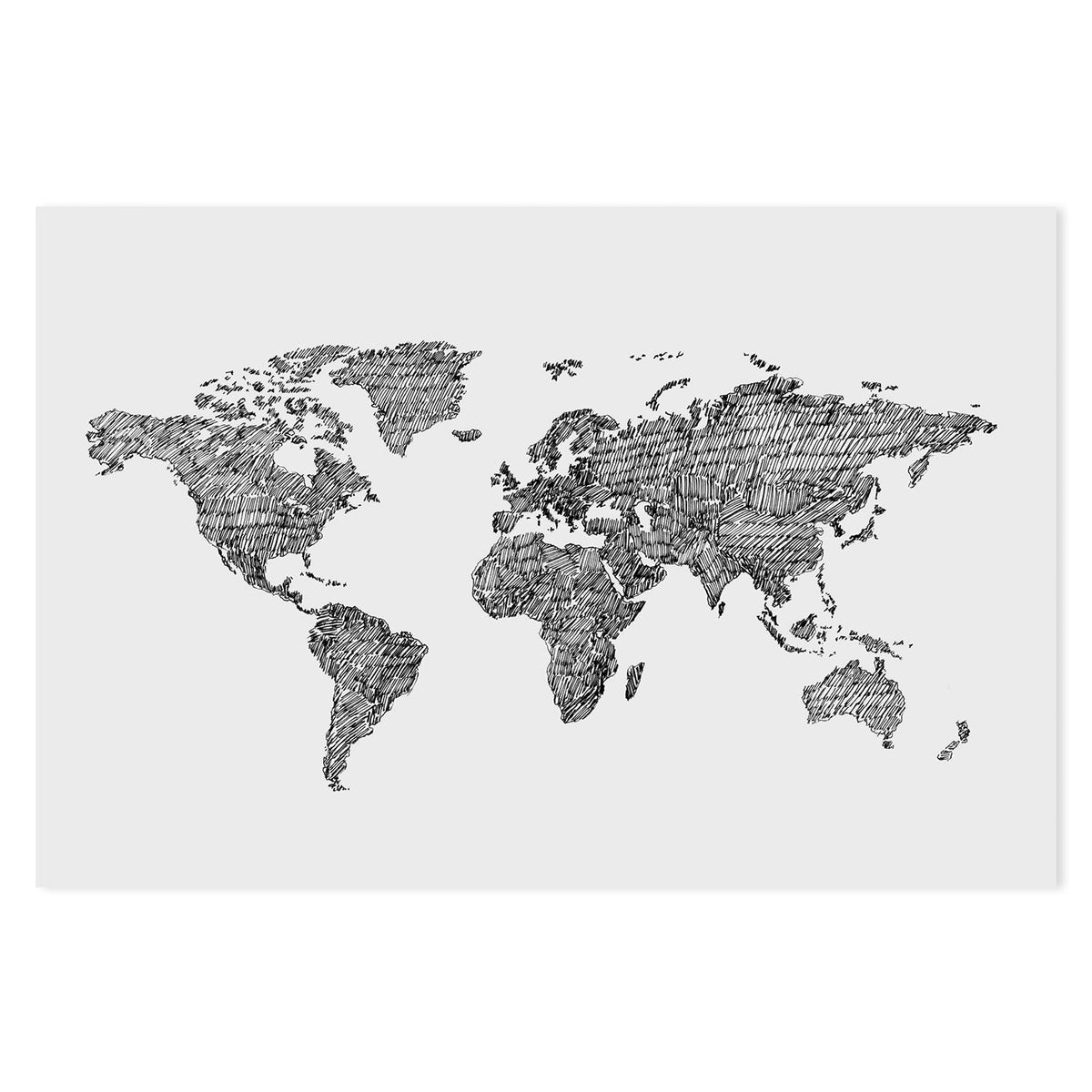 wall-art-print-canvas-poster-framed-World Map Grey-by-Danushka Abeygoda-Gioia Wall Art