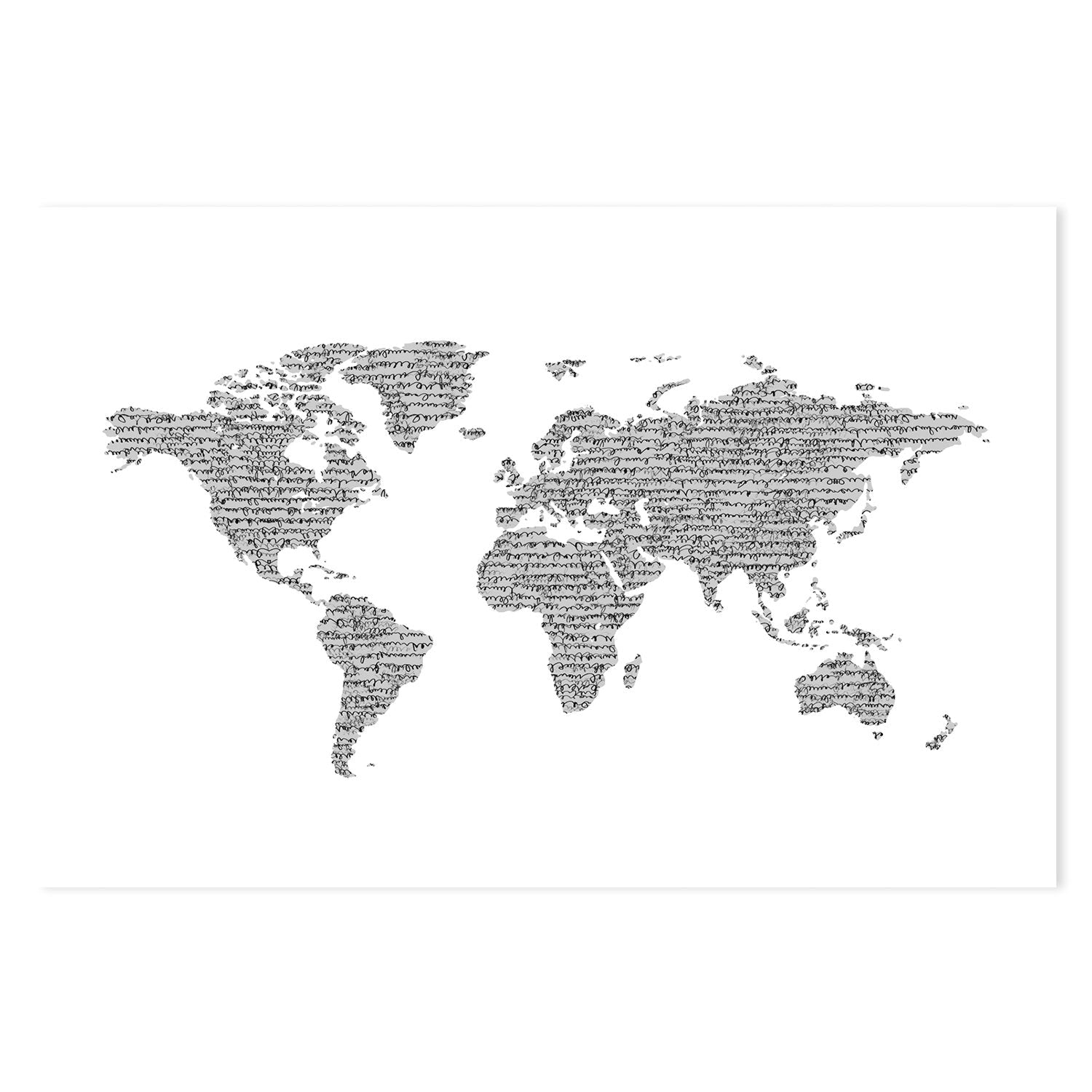 wall-art-print-canvas-poster-framed-World Map Script-by-Danushka Abeygoda-Gioia Wall Art