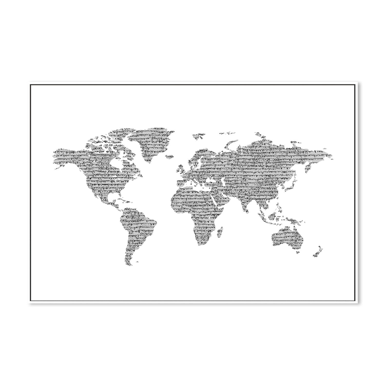 wall-art-print-canvas-poster-framed-World Map Script-by-Danushka Abeygoda-Gioia Wall Art