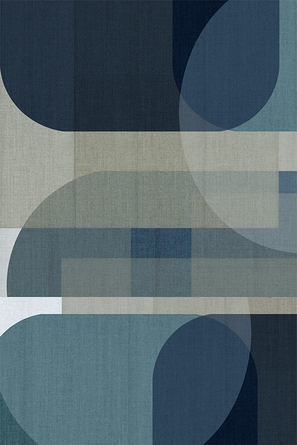 wall-art-print-canvas-poster-framed-Woven Blue Layers, Style C-1