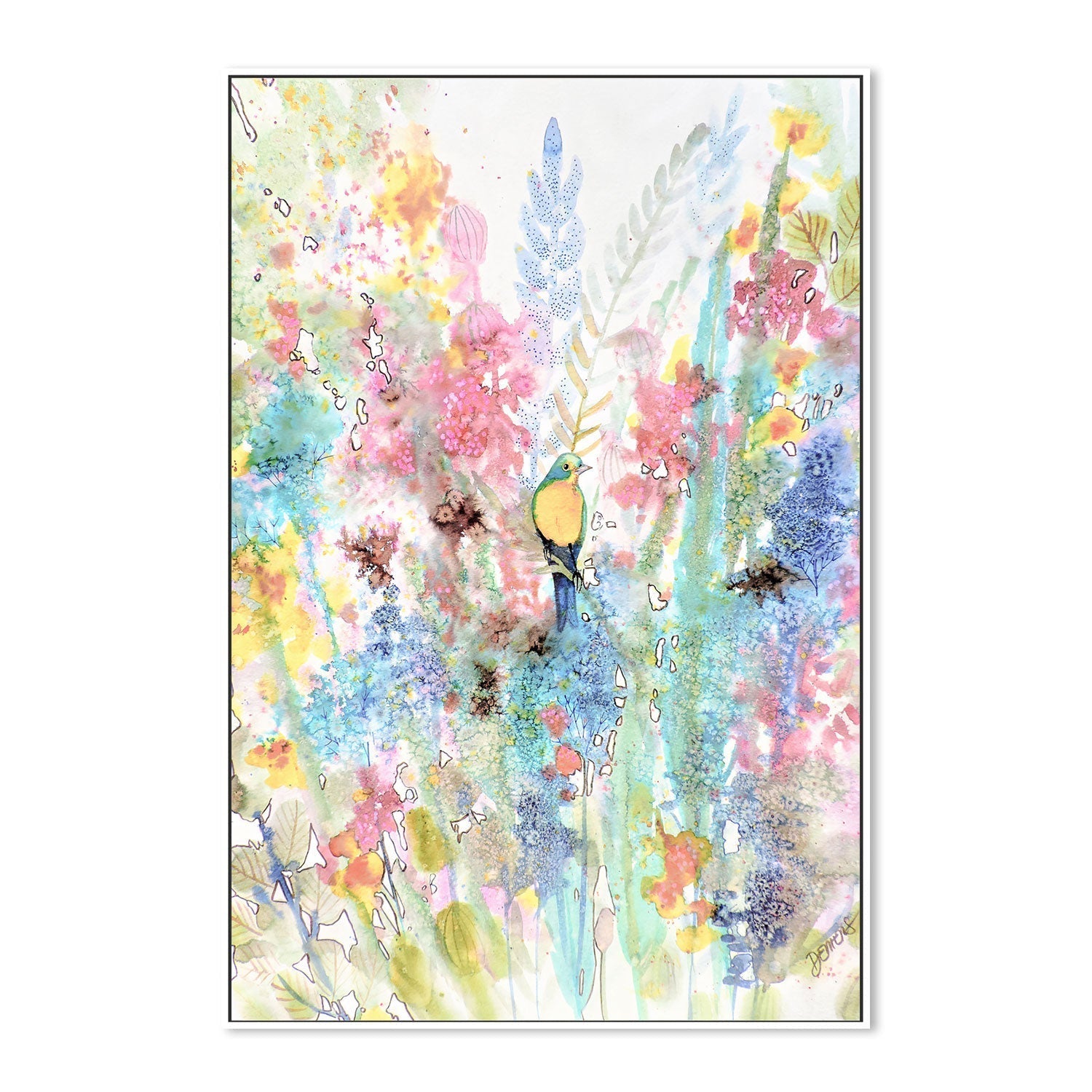 wall-art-print-canvas-poster-framed-Yellow Bird, Style B , By Sylvie Demers-GIOIA-WALL-ART