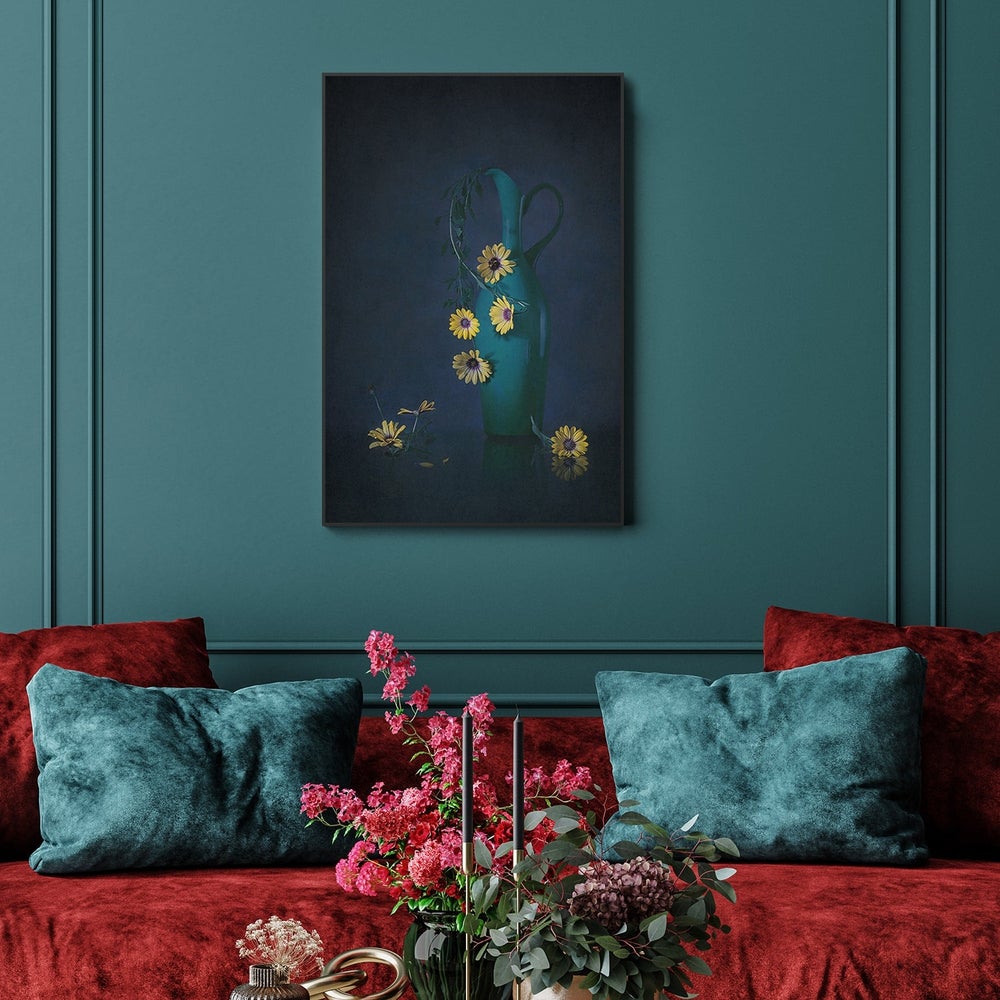 Yellow Daisies, by Lydia Jacobs-Framed-Canvas-Print-Poster-Gioia Wall Art