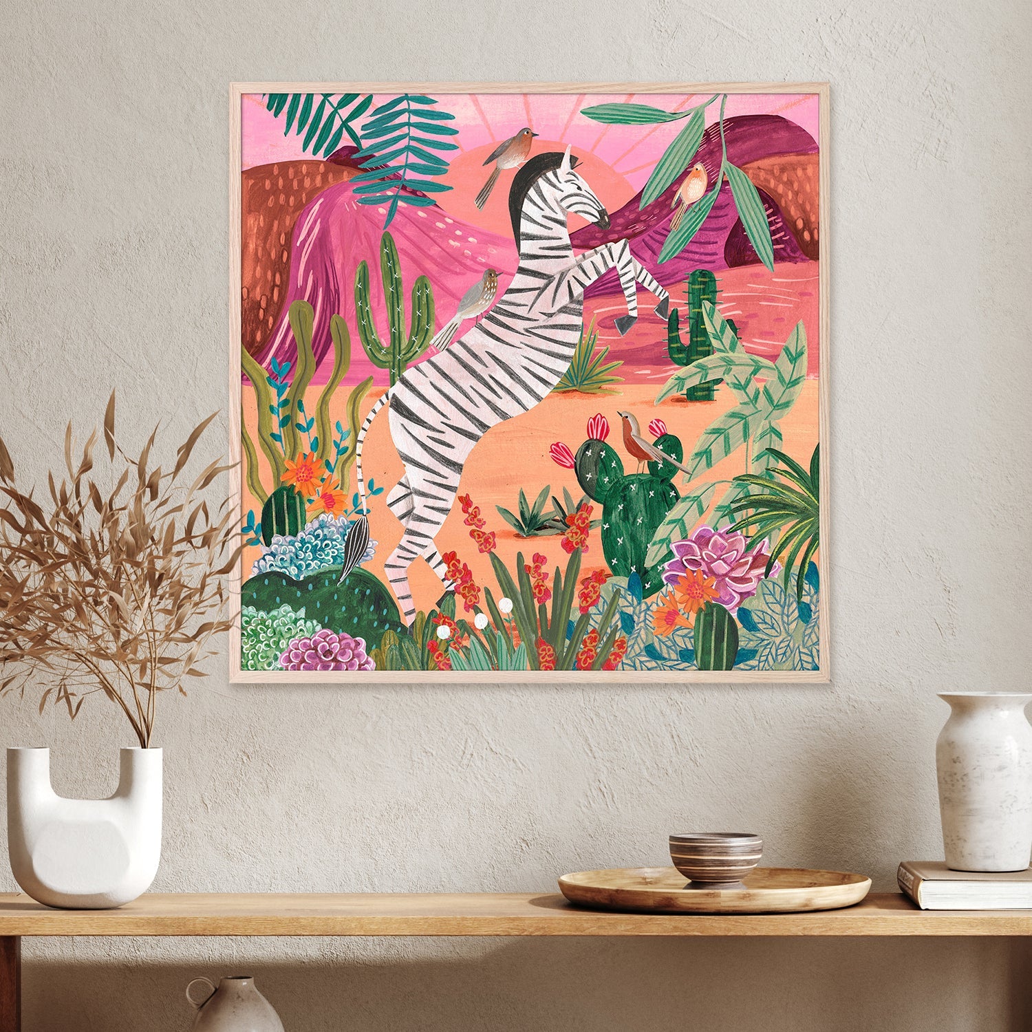 wall-art-print-canvas-poster-framed-Zebra in the mountains-2