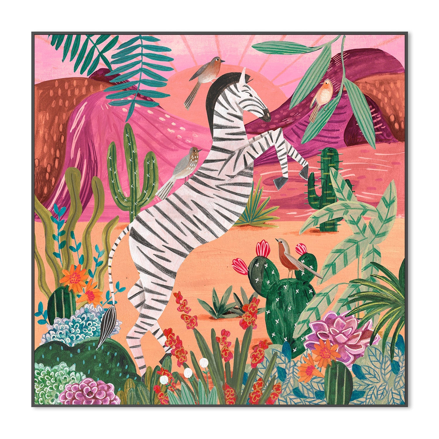 wall-art-print-canvas-poster-framed-Zebra in the mountains-3