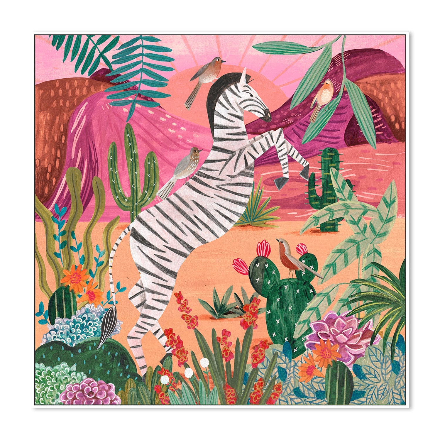 wall-art-print-canvas-poster-framed-Zebra in the mountains-5