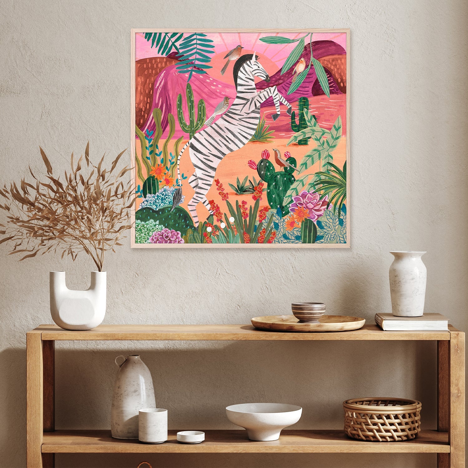 wall-art-print-canvas-poster-framed-Zebra in the mountains-9