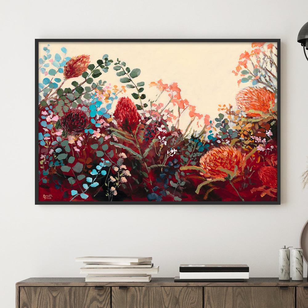 Waratah Vintage-by-Meredith Howse-wall-art-print-canvas-poster-framed-Gioia