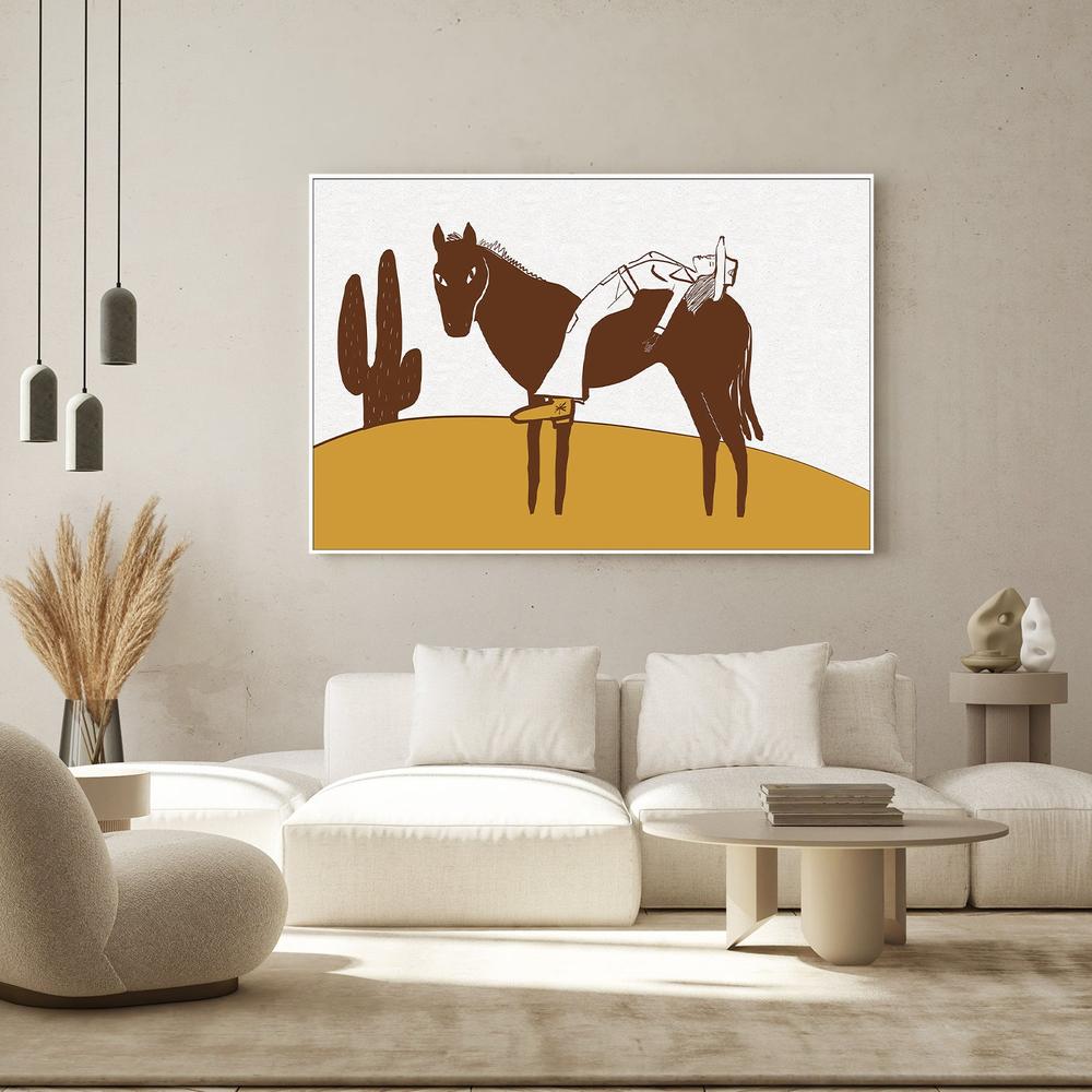 Western Cow Girl Resting-by-Sharyn Bursic-wall-art-print-canvas-poster-framed-Gioia