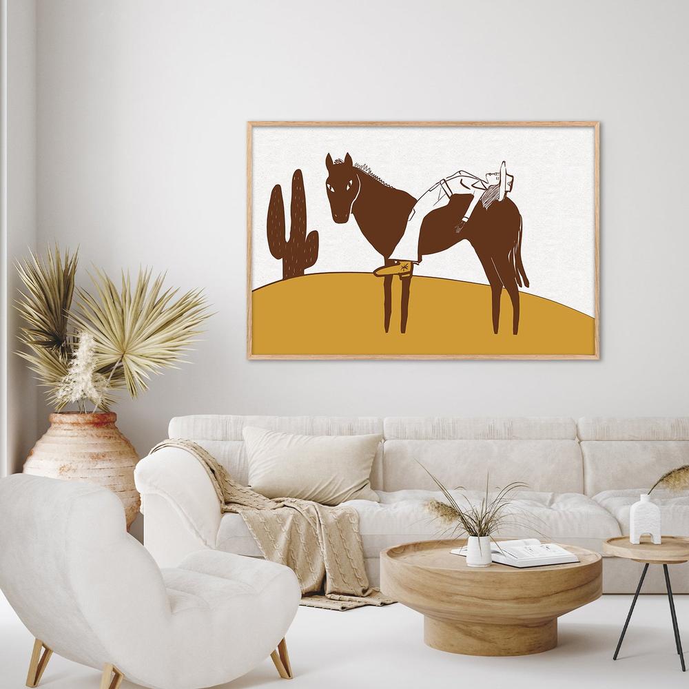 Western Cow Girl Resting-by-Sharyn Bursic-wall-art-print-canvas-poster-framed-Gioia